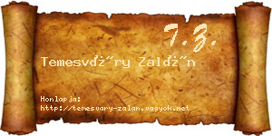 Temesváry Zalán névjegykártya