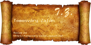 Temesváry Zalán névjegykártya